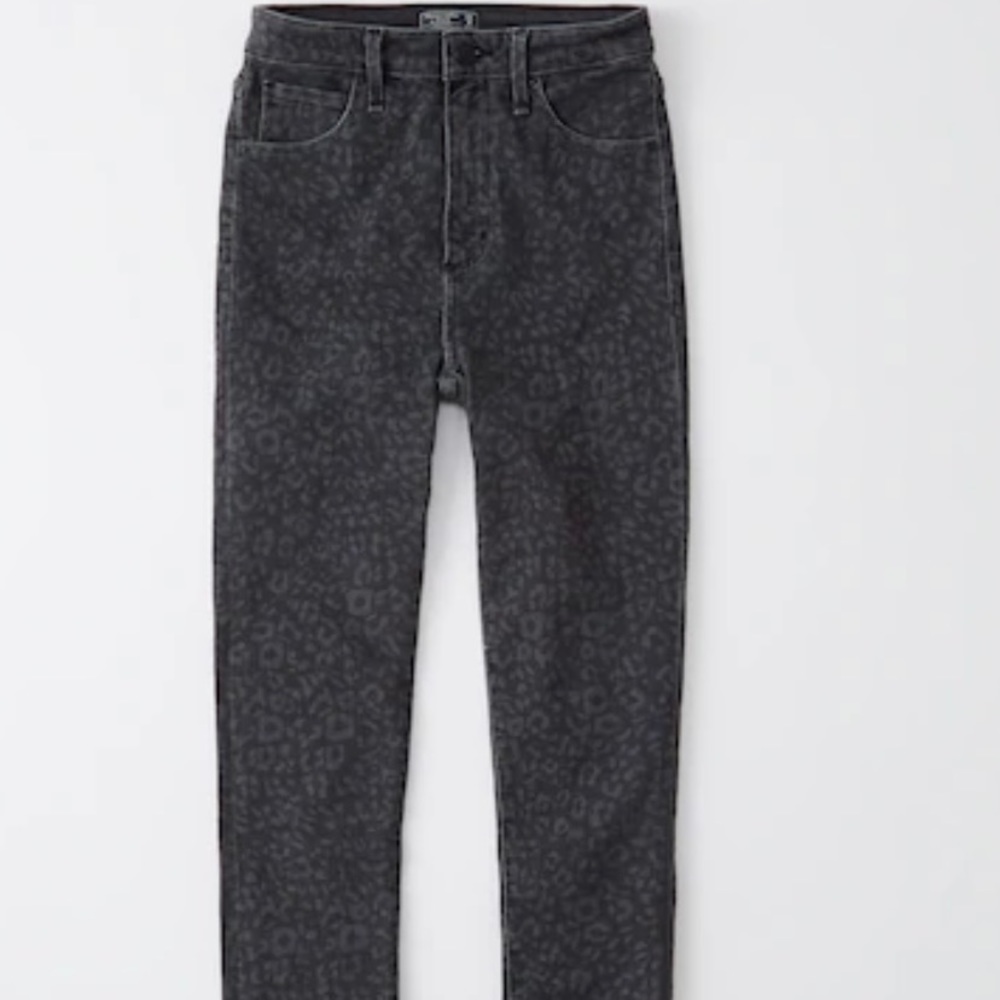 Black Leopard Print Jeans